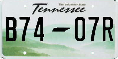 TN license plate B7407R