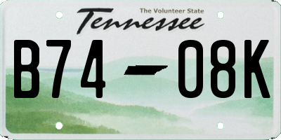 TN license plate B7408K