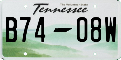 TN license plate B7408W