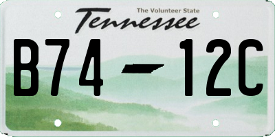 TN license plate B7412C