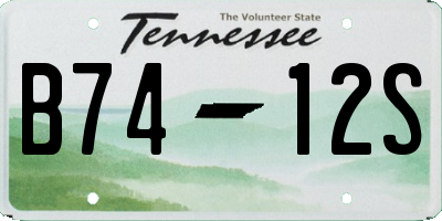 TN license plate B7412S