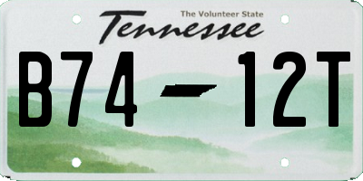 TN license plate B7412T