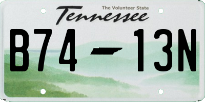 TN license plate B7413N