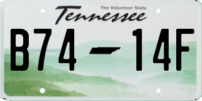 TN license plate B7414F