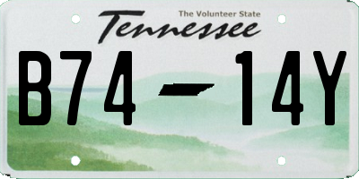TN license plate B7414Y