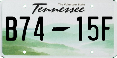TN license plate B7415F