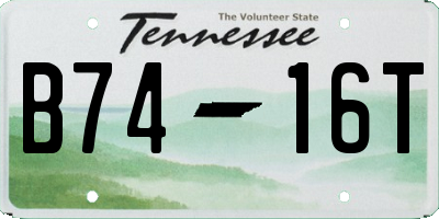 TN license plate B7416T