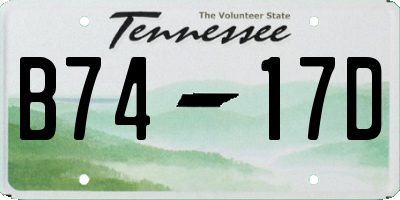 TN license plate B7417D
