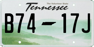 TN license plate B7417J