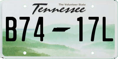 TN license plate B7417L