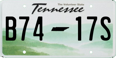TN license plate B7417S