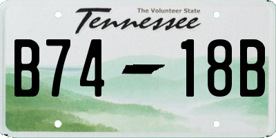 TN license plate B7418B