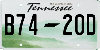TN license plate B7420D