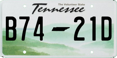 TN license plate B7421D