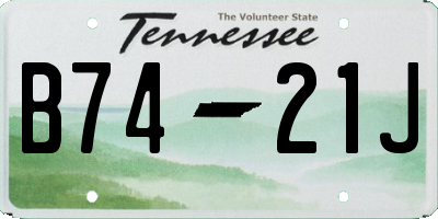 TN license plate B7421J