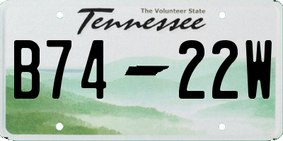 TN license plate B7422W