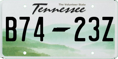 TN license plate B7423Z