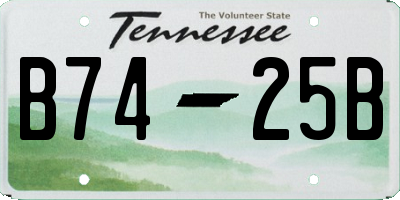 TN license plate B7425B