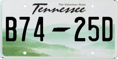 TN license plate B7425D
