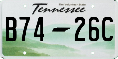 TN license plate B7426C