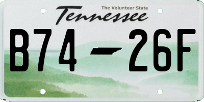 TN license plate B7426F