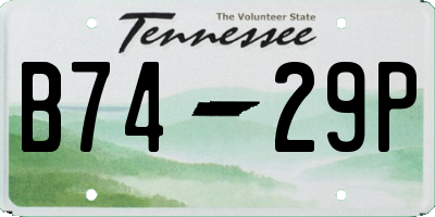 TN license plate B7429P