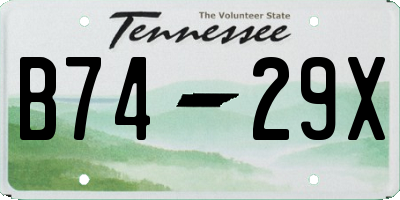TN license plate B7429X