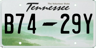 TN license plate B7429Y