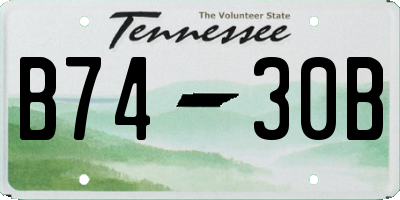 TN license plate B7430B