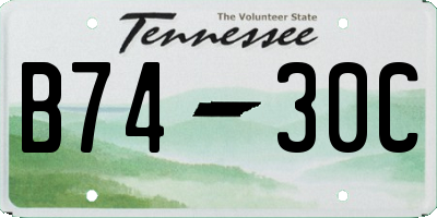 TN license plate B7430C