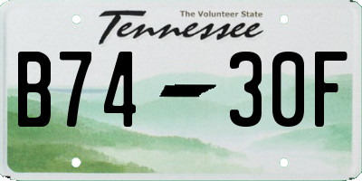 TN license plate B7430F
