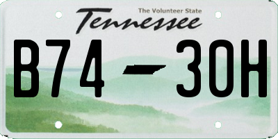 TN license plate B7430H