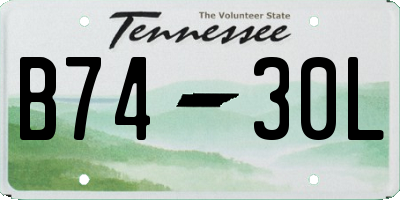 TN license plate B7430L