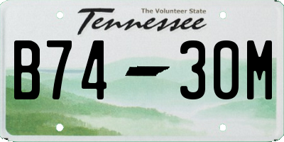 TN license plate B7430M