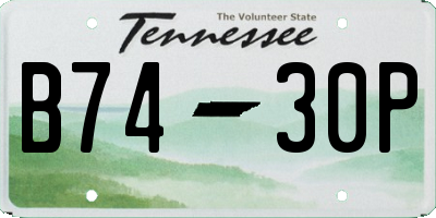 TN license plate B7430P
