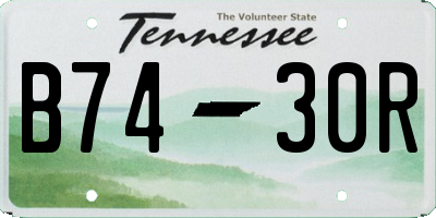 TN license plate B7430R
