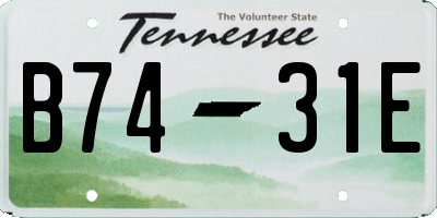 TN license plate B7431E