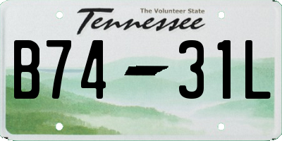 TN license plate B7431L