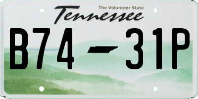 TN license plate B7431P