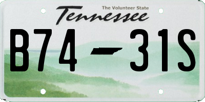 TN license plate B7431S