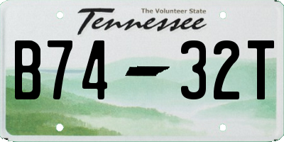 TN license plate B7432T