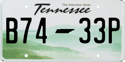 TN license plate B7433P