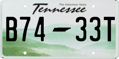 TN license plate B7433T