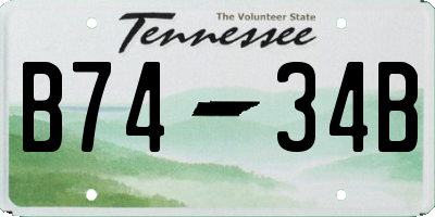 TN license plate B7434B