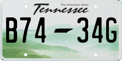 TN license plate B7434G