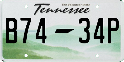 TN license plate B7434P