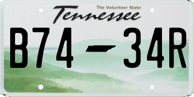 TN license plate B7434R