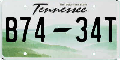 TN license plate B7434T