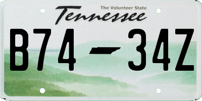 TN license plate B7434Z