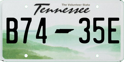 TN license plate B7435E